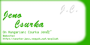 jeno csurka business card